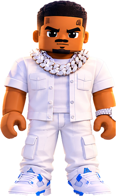 All white voxel character